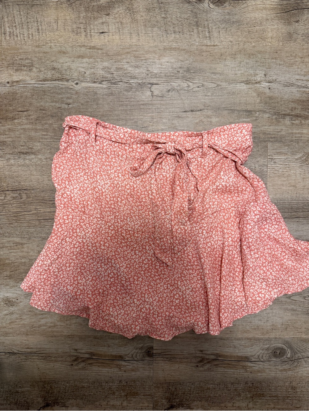 Urban Romantics Floral Ruffle Skirt Small Boho Cottagecore Tie Waist Mini